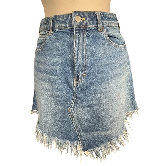 FP Movement by Free People Dresses & Skirts - We The Free Denim Free People Mini Skirt Fringe Raw Hem Festival Boho Size 27